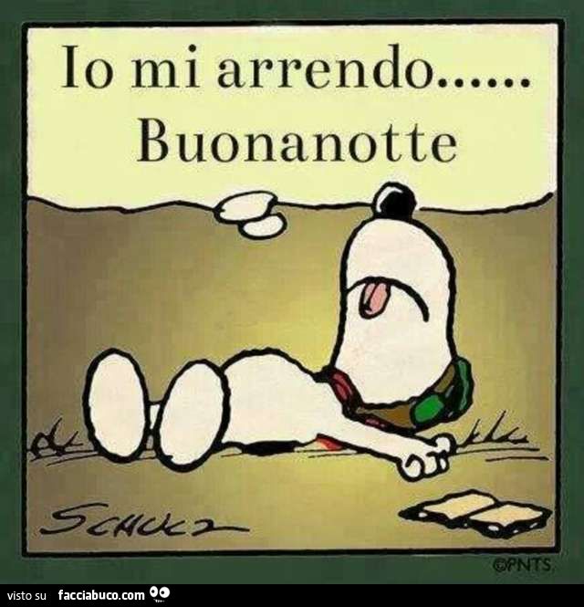 Io mi arrendo... buonanotte