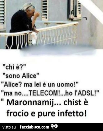 Sono Alice di Telecom: Maronnamij chist è frocio e pure infetto