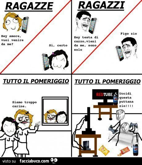 differenza tra ragazze e ragazzi meme