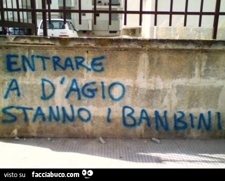 Entrare a d'agio stanno i bambini