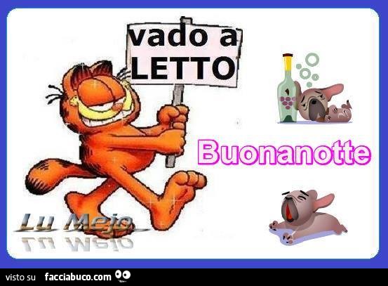 Garfield: vado a letto, buonanotte