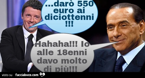 Darò 550 euro ai diciottenni. Io alle 18enni davo molto di più