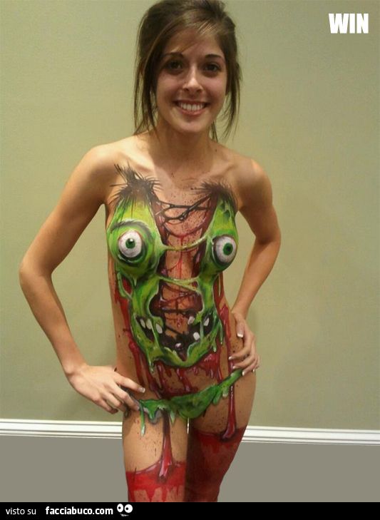 ragazza body painting zombie win