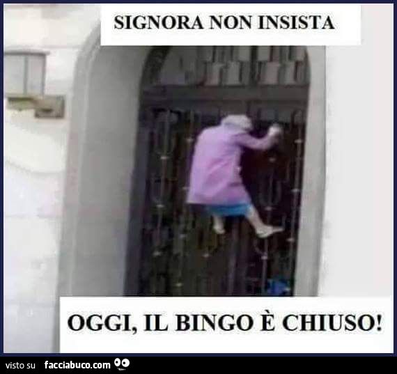 Signora non insita, oggi il bingo è chiuso