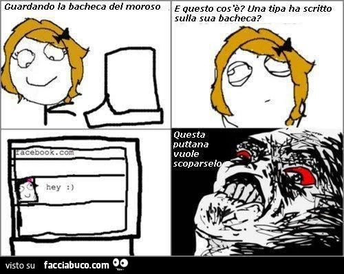meme guardando sulla bacheca del moroso gelosia