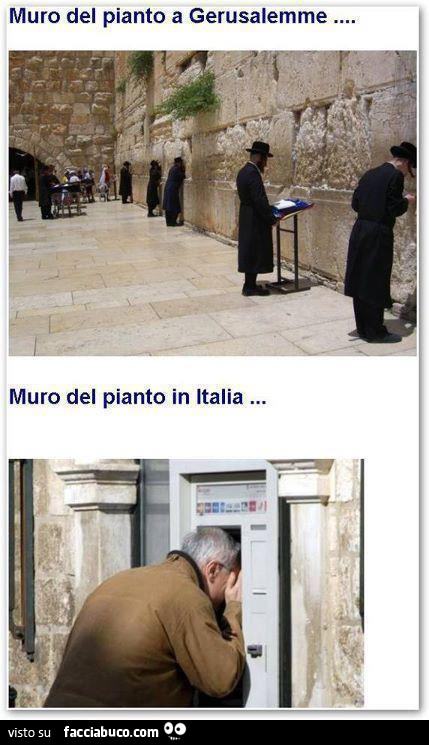 Muro del pianto a Gerusalemme. Muro del pianto in Italia