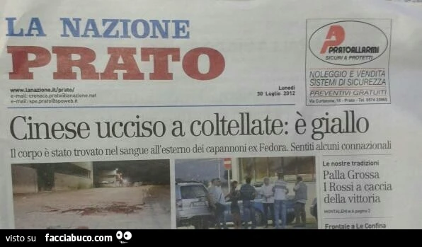 Cinese ucciso a coltellate: è giallo