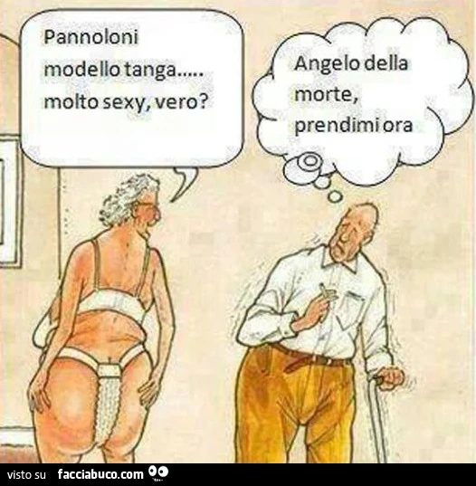 Pannoloni modello tanga, molto sexy, vero? Angelo della morte prendimi ora