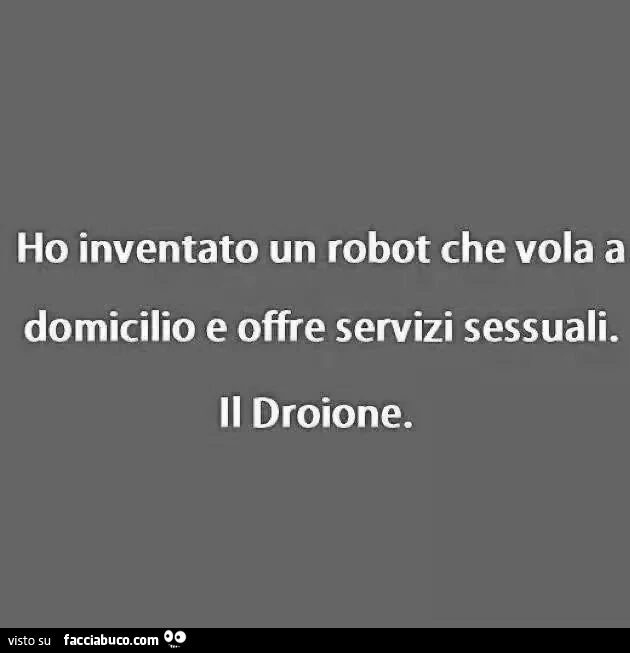 Ho inventato un robot che vola a domicilio e offre servizi sessuali. Il droione