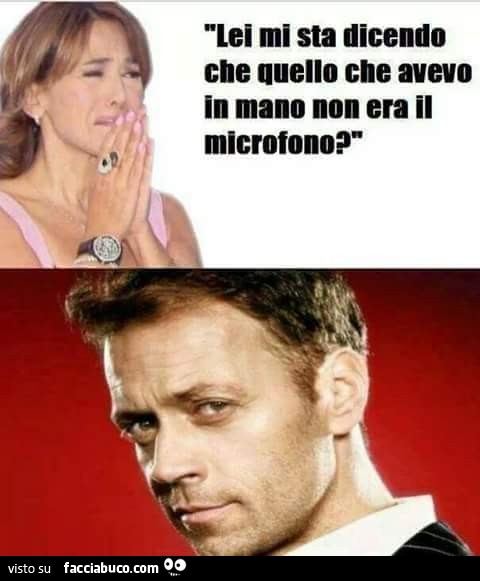 Lei mi sta dicendo che quello che avevo in mano non era il microfono?