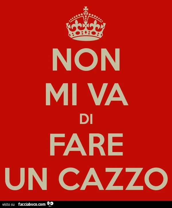 Non mi va di fare un cazzo