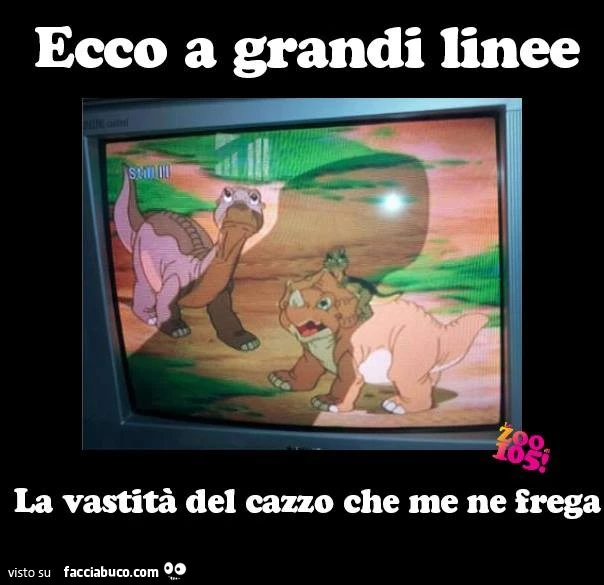 Ecco a grandi linee la vastità del cazzo che me ne frega