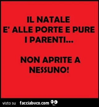 Il Natale è alle porte e pure i parenti. Non aprite a nessuno