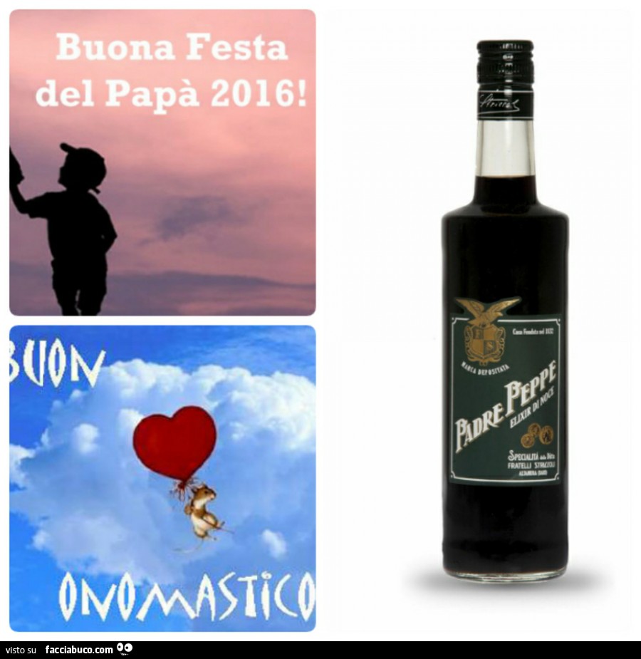 Buona festa del papà 2016! Buon onomastico. Padre peppe