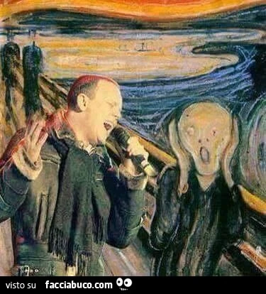 Gigi D'Alessio canta e Munch urla