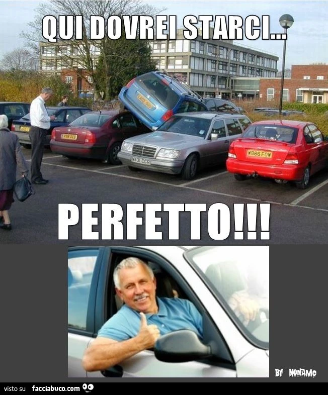 Qui dovrei starci. Perfetto