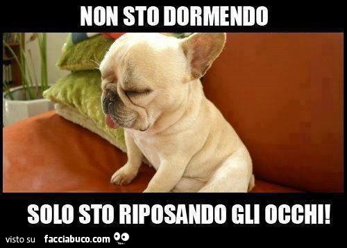 Non sto dormendo, solo sto riposando gli occhi
