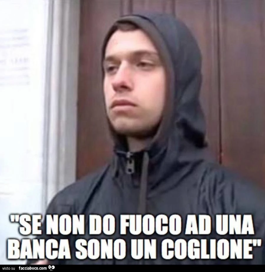 se non do fuoco ad una banca sono un coglione meme protesta no expo