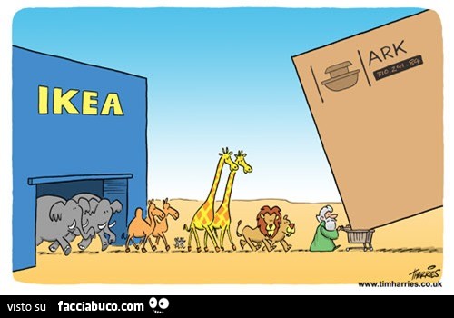 Noè compra l'arca all'Ikea