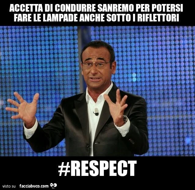 Accetta di condurre Sanremo per potersi fare le lampade anche sotto i riflettori
