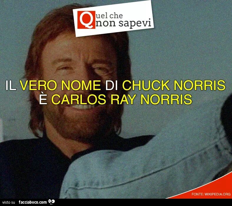 Il vero nome di Chuck Norris è Carlos Ray Norris