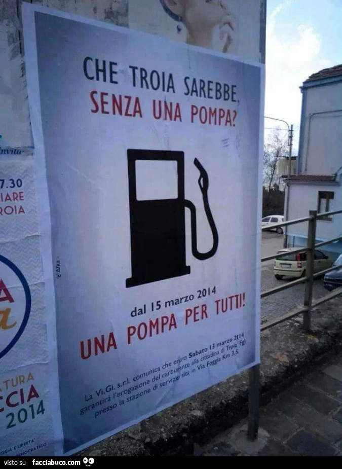 Manifesto: che troia sarebbe senza una pompa? Una pompa per tutti