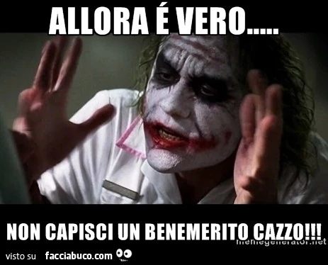 Allora è vero... non capisci un benemerito cazzo