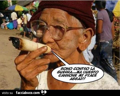 Sono contro la guerra ma questo cannone mi piace assai