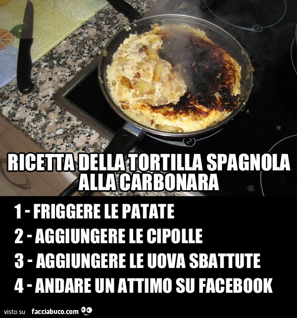 Ricetta della tortilla Spagnola alla carbonara