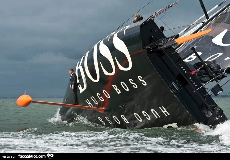 pubblicità hugo boss sulla barca a vela