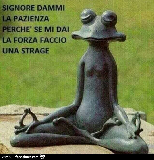 Signore dammi la pazienza perchè se mi dai la forza faccio una strage