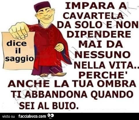 Impara a cavartela da solo e non dipendere mai da nessuno nella vita