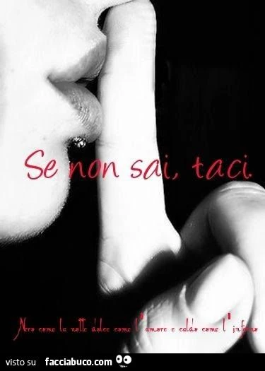 se non sai taci!