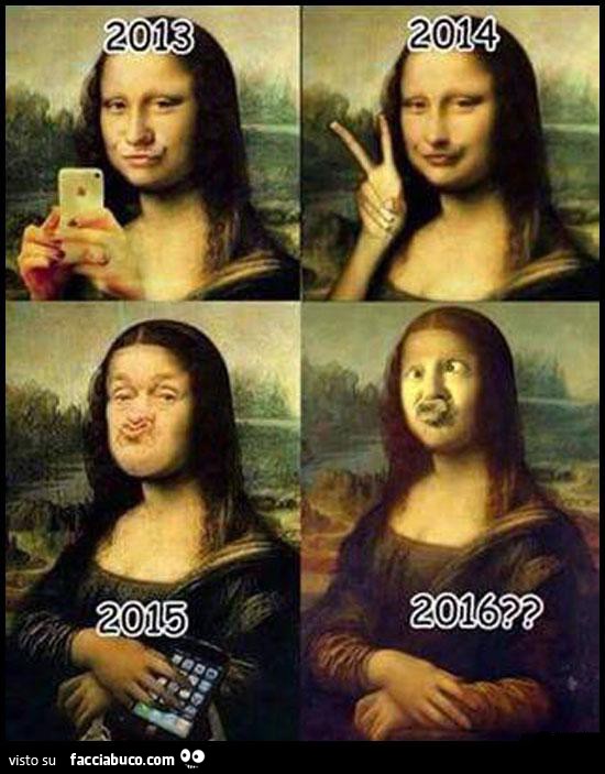 I selfie di Monnalisa nel 2013, 2014, 2015 e 2016